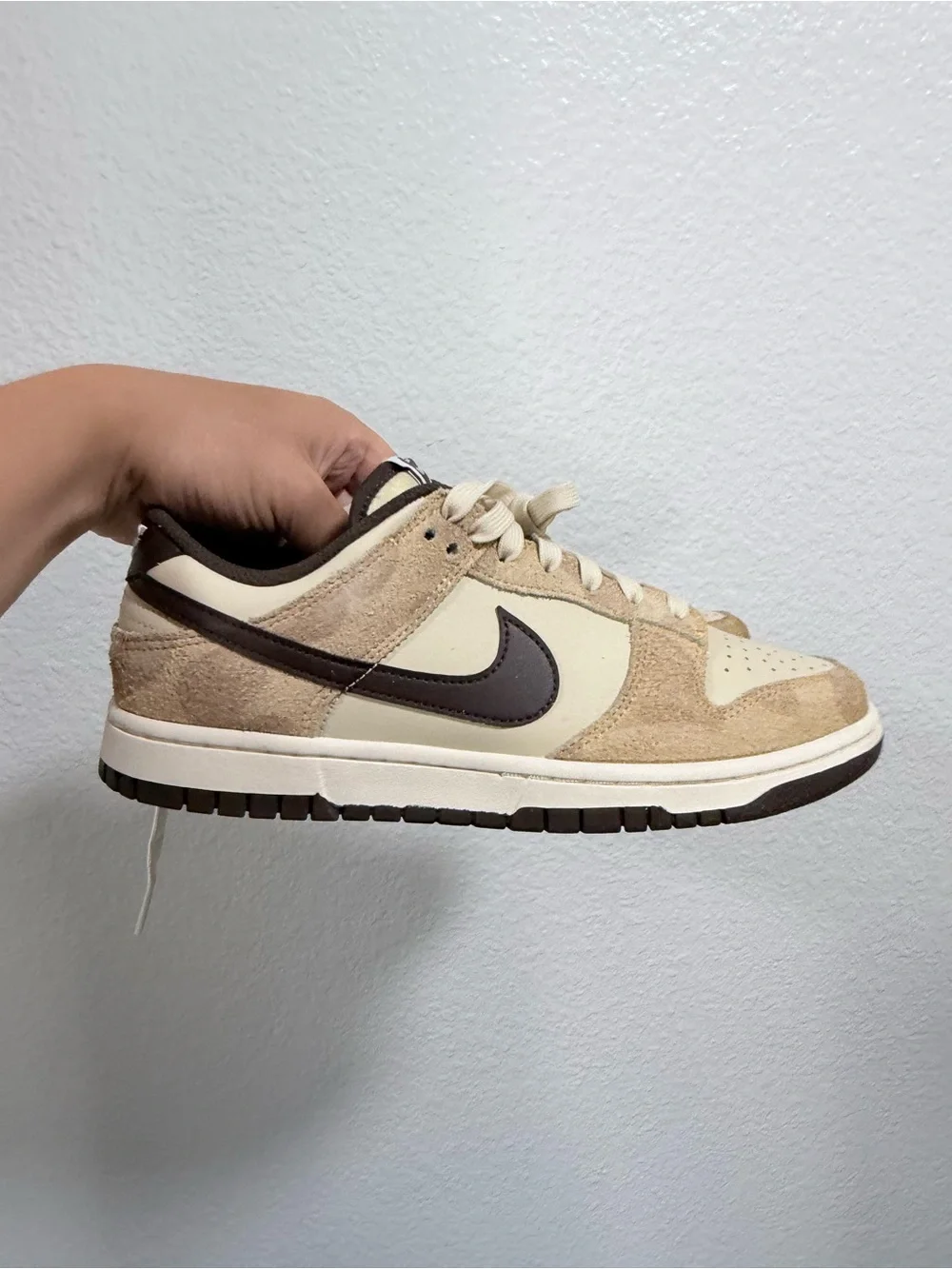 Nike Dunk Low Beige and Dark Brown Suede Sneaker